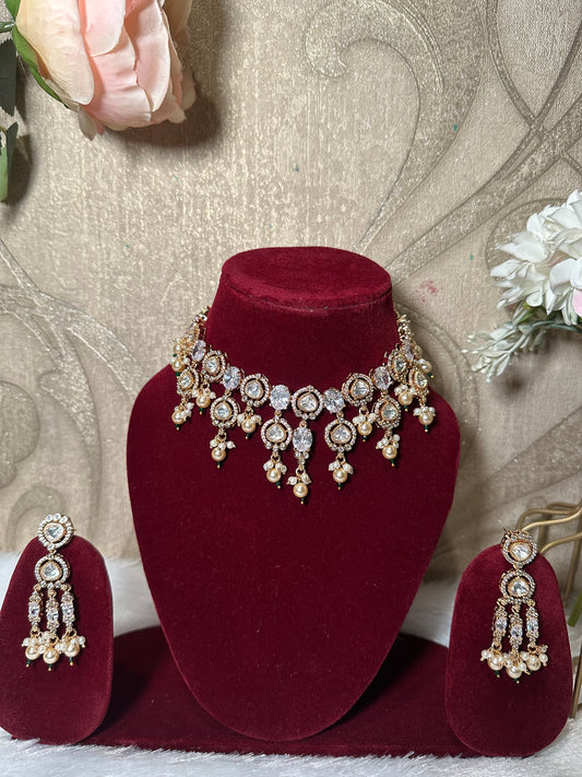 Jhumar Mosanite Necklace