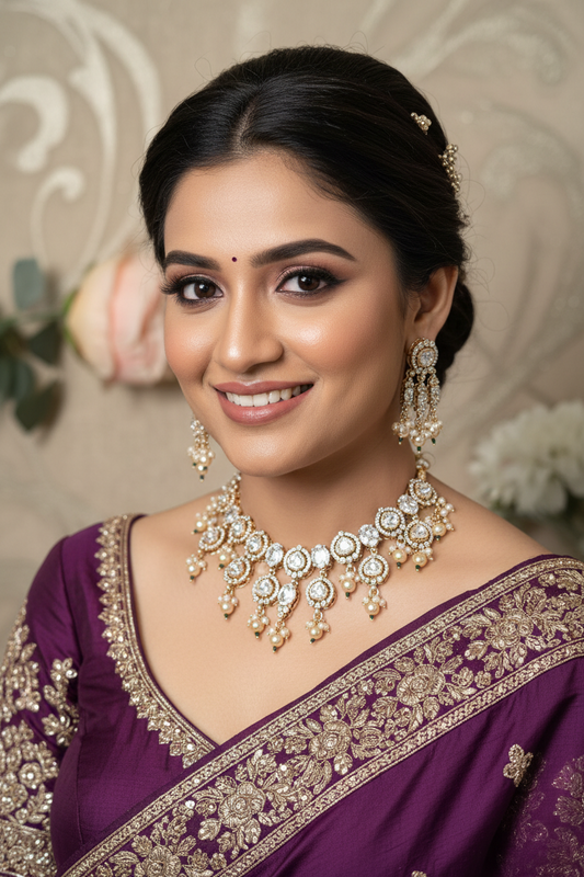 Jhumar Mosanite Necklace