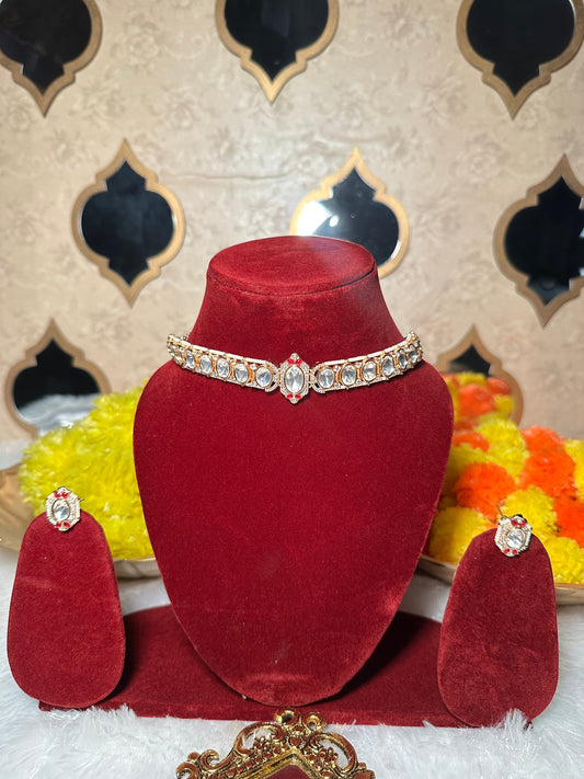 Aaina Moissanite Minimal Necklace Set