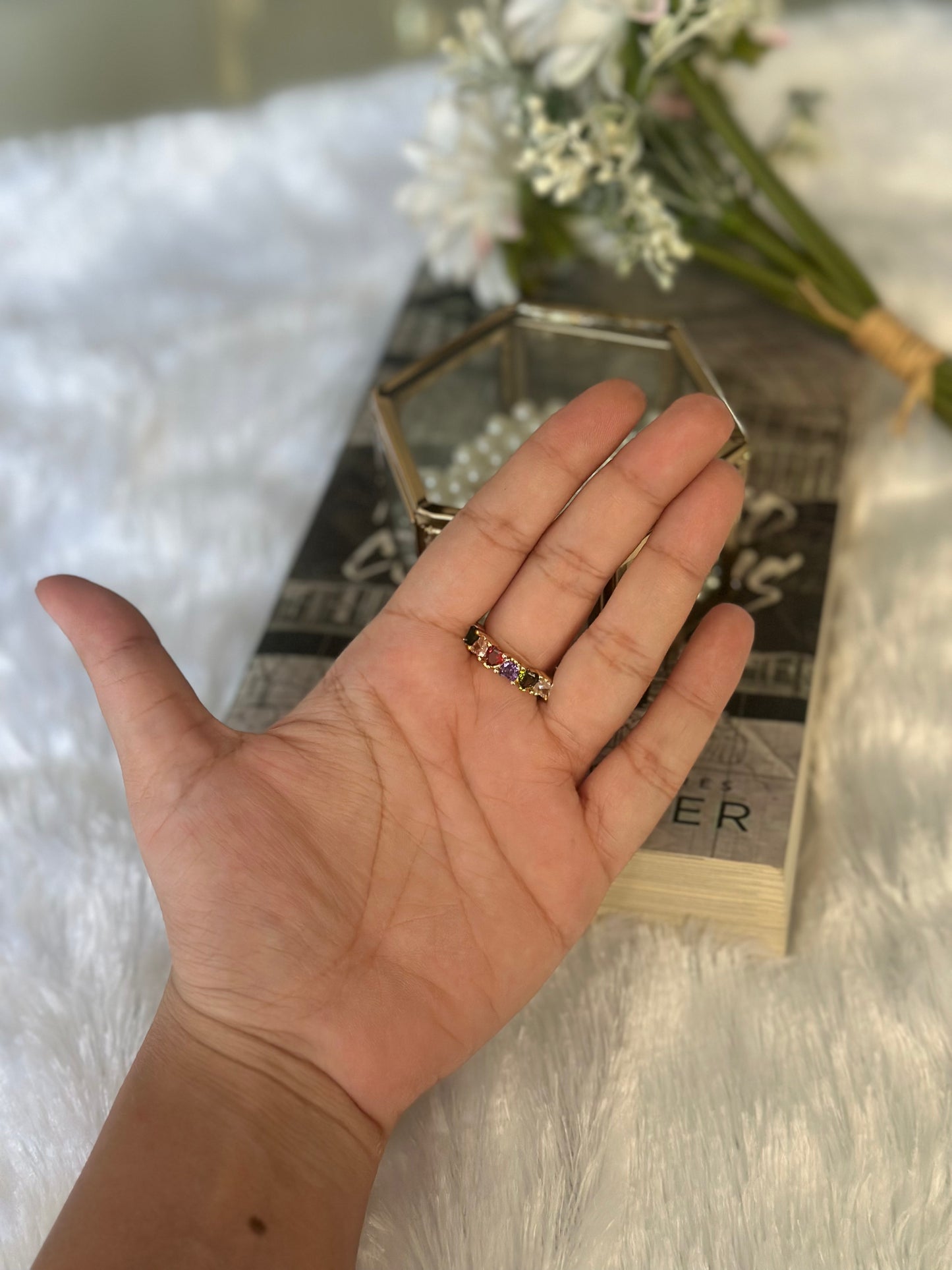 Rainbow adjustable band ring ￼01
