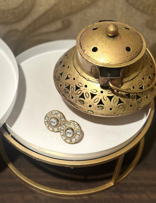 Kundan Moissanite Studs