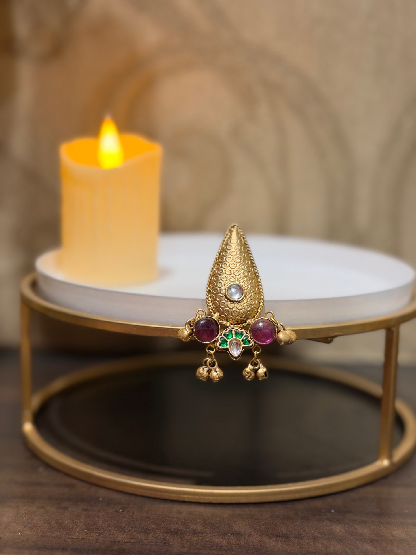 Shaurya Ghunghroo Brass Meenakari Ring
