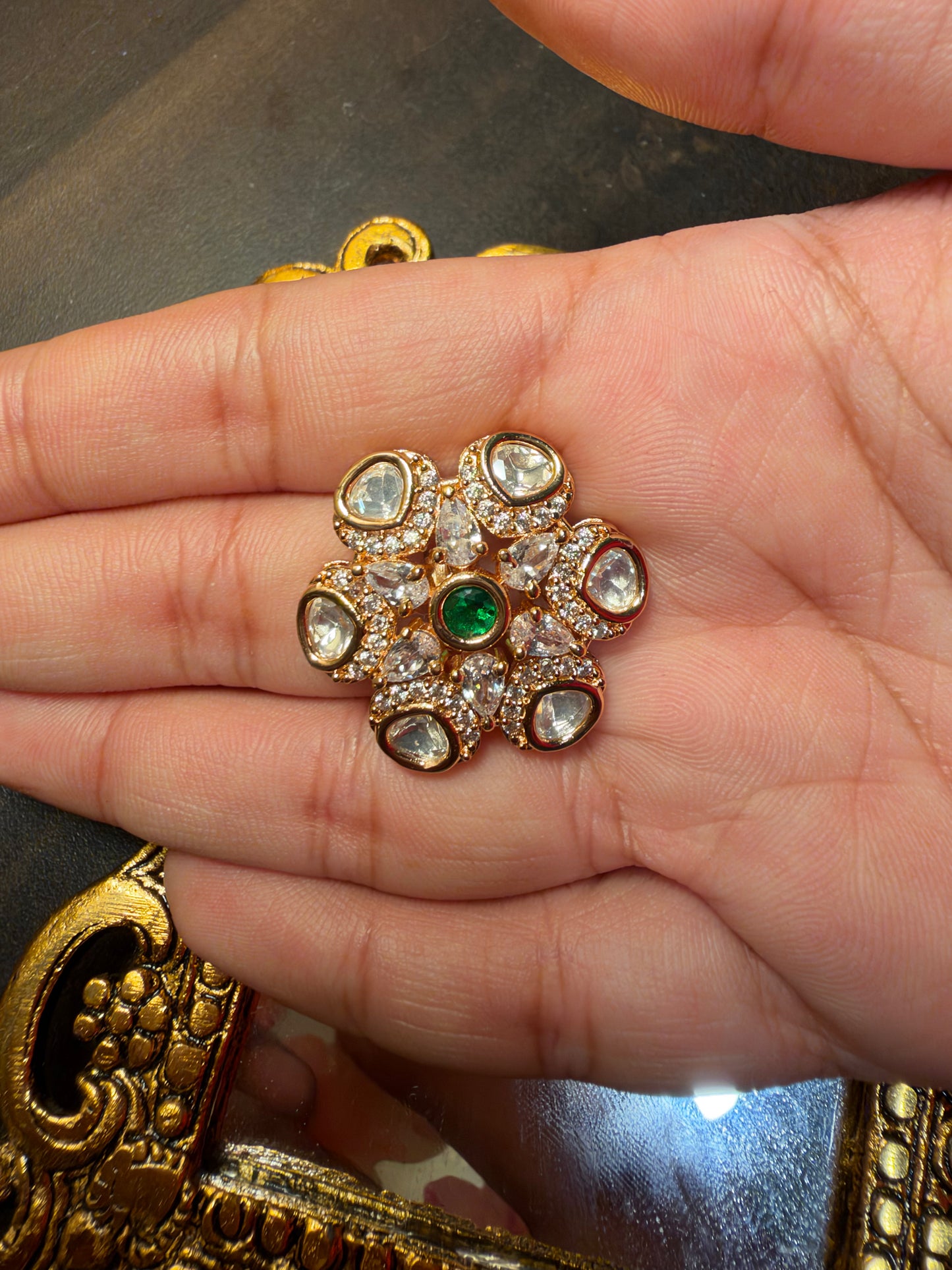 Chaitra Moisannite AD Heritage Party ring
