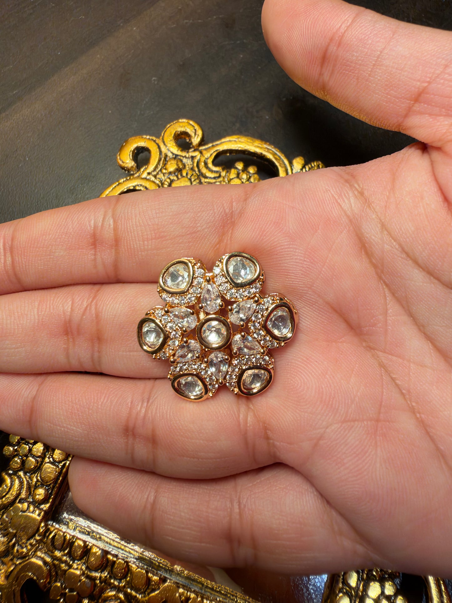 Chaitra Moisannite AD Heritage Party ring