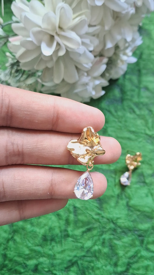 ButterFly crystal drop AntiTarnish Earring