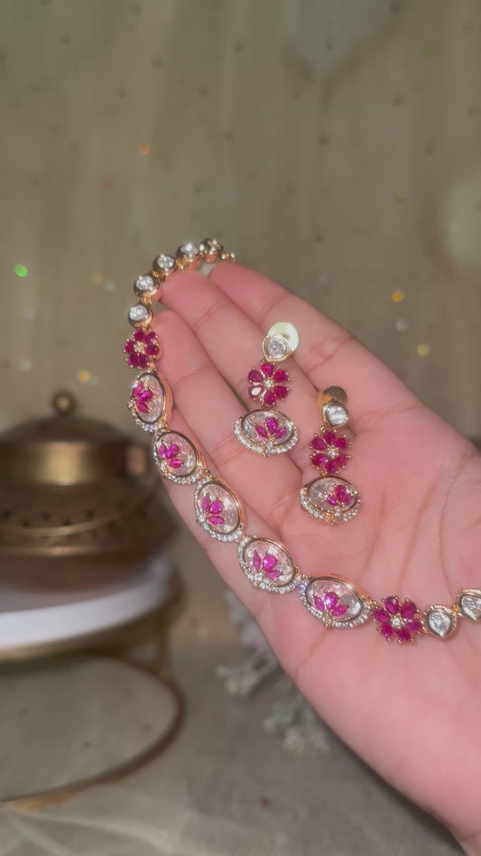 Gulaabo Moissanite Necklace Set