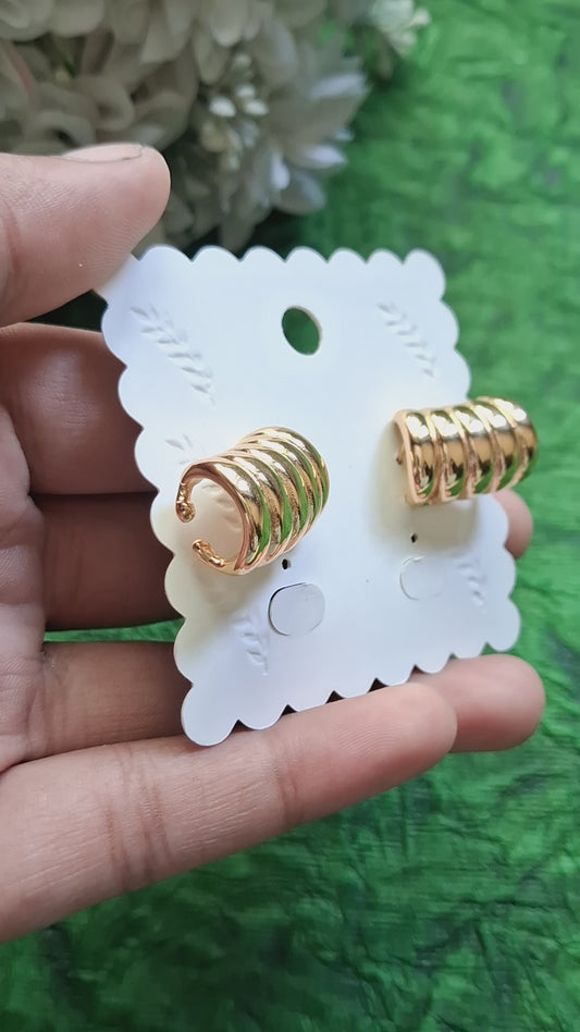 Spiral Solid Gold Earrings